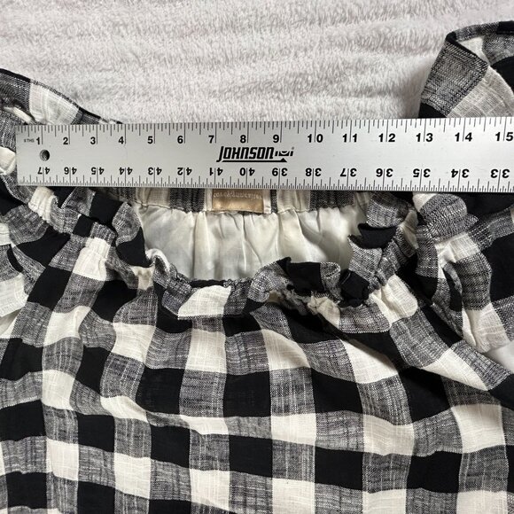 Corey Lynn Calter Womens Black White Gingham Off-Shoulder Ruffle Dress Medium - Picture 5 of 8